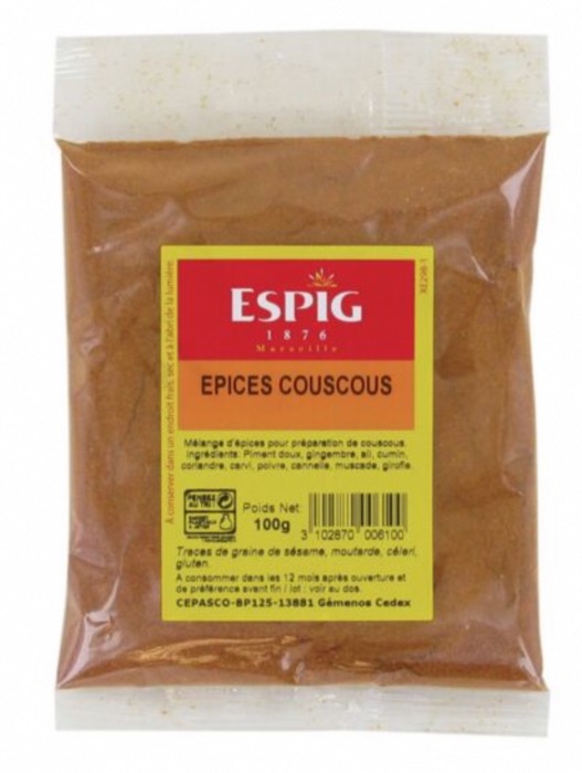 Mélange de 10 épices pour Couscous 100g - Marque Espig