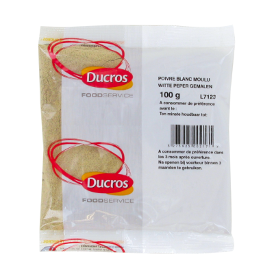 Poivre blanc moulu 100g - Marque Ducros