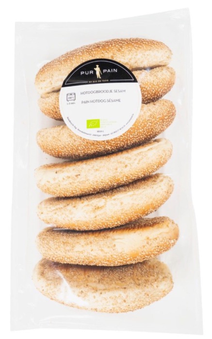 Purpain Pain Hot Dog au Sésame BIO 7 x 80 g