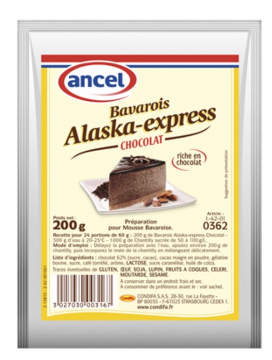 Bavarois Alaska Express Chocolat 200g/Sachet