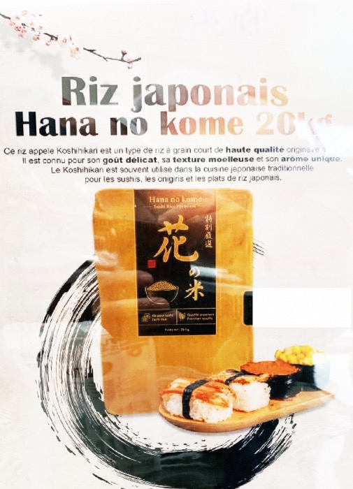 Riz Japonais Hananokome Pour Sushi à Grain Court Qualité Premium 20kg 