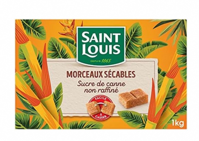 SAINT LOUIS Sucre de Canne Non Raffiné Morceaux Sécables 1kg/Boite