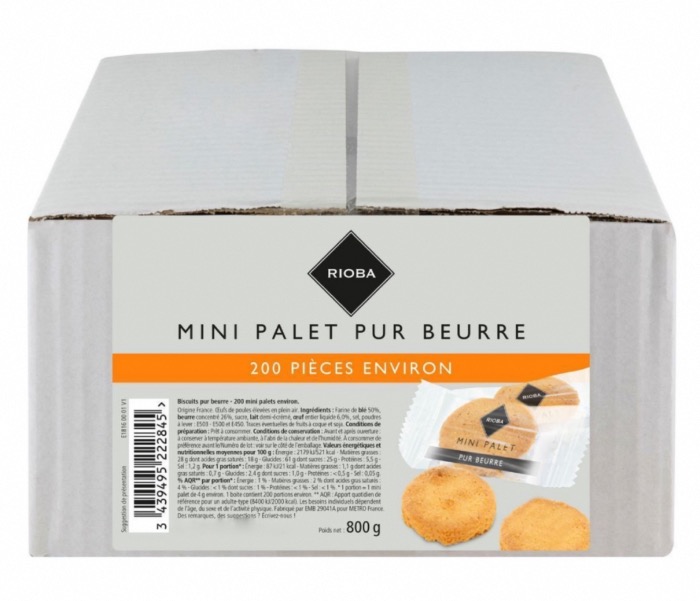 Mini Palet Pur Beurre RIOBA 800g/Boite (200 pièces environ)