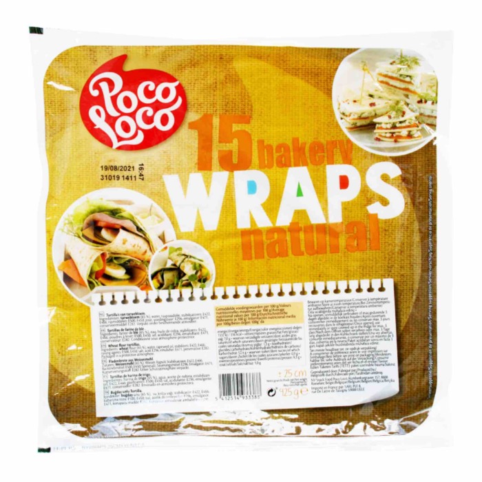 Poco Loco Tortilla Wraps 25cm 15 Pièces 925g/Sachet