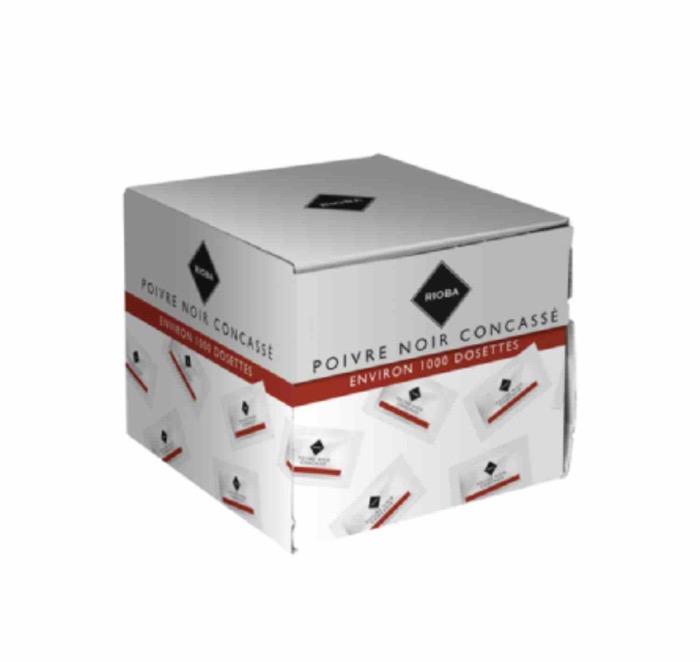 Dosettes Poivre Noir Concassé Rioba 1000/Boite