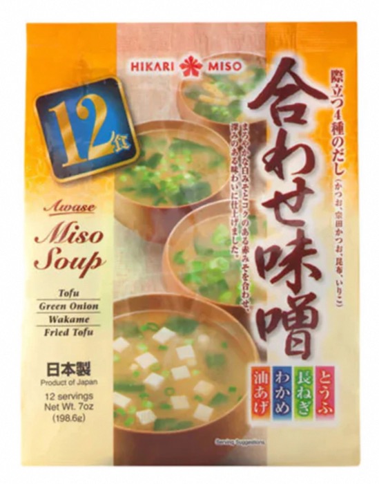 Assortiment de Soupe Instantanée Miso Awase Hikari 12 Portions/Sachet 