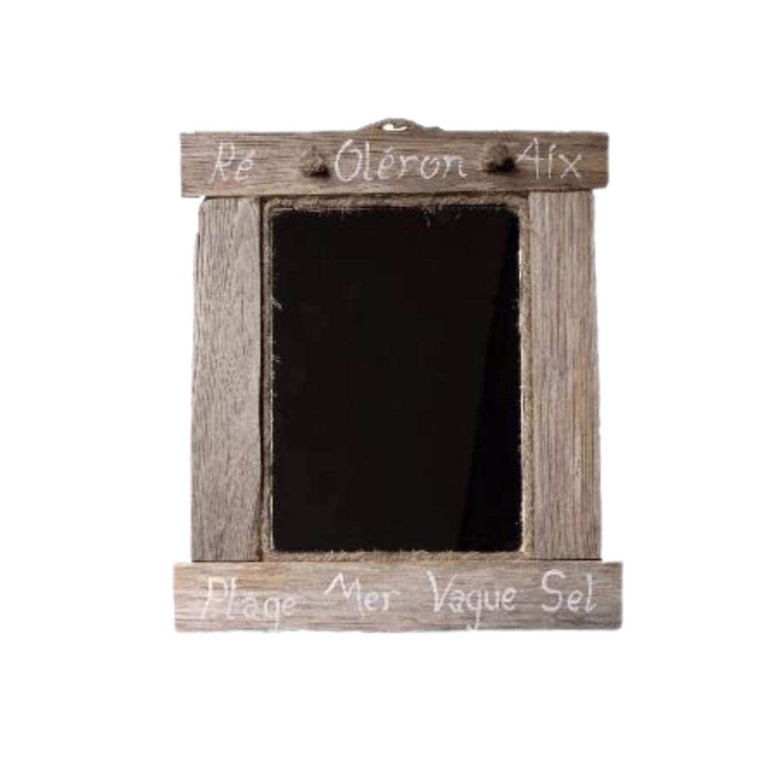 Miroir en bois flotté vieilli avec inscription marine personnalisable - Fabriqué à la main en France