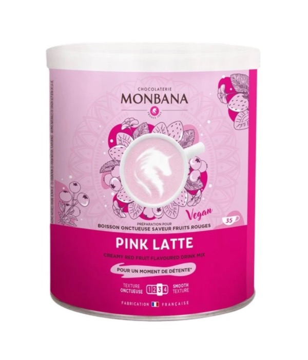 Monbana Pink Latte Saveur Fruits Rouges 350g/Boite
