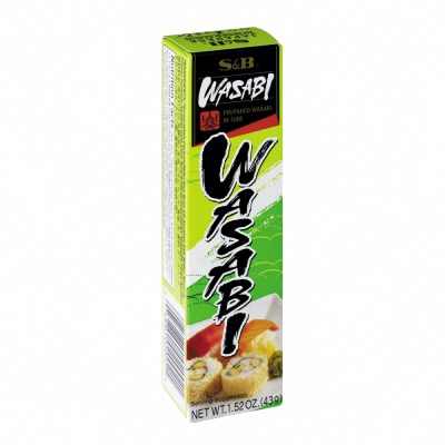 Wasabi en tube - Assaisonnement pour sushis et makis - Moutarde japonaise - Marque S&B - 43g