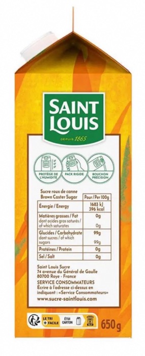 Cassonade Pack Bouchon Précision Saint Louis 650g/Boite