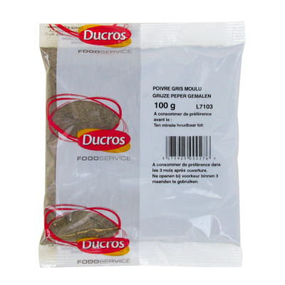 Poivre gris moulu 100g - Marque Ducros