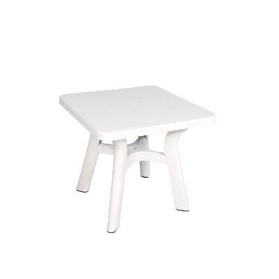 Table carrée de jardin blanche 80x80 cm en plastique