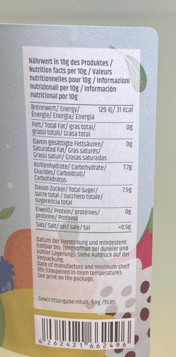 Sirop de Fructose Pour Bubble Tea 5kg/Bidon