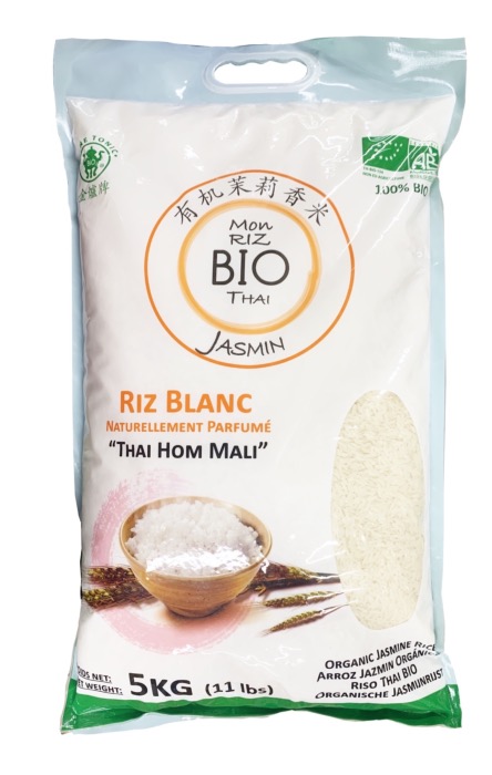 Riz Blanc Bio Thai Parfum Jasmin Thai Hom Mali-Fine Tonic 5kg/Sac