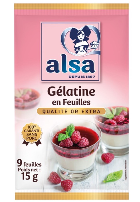 Alsa Gélatine 9 Feuilles 15g/Sachet