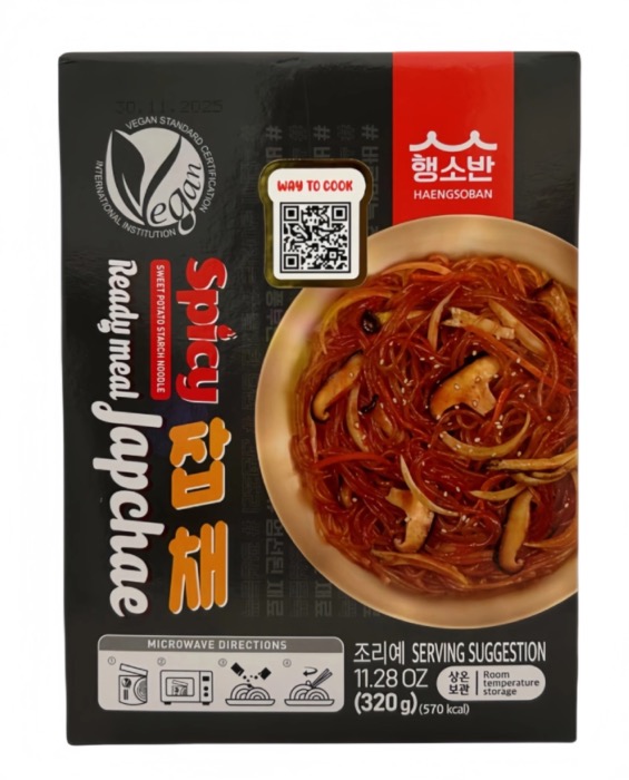 Vermicelles Instantanés de Patate Douce aux Légumes Saveur Epicée Japchae de Corée 320g/Boite