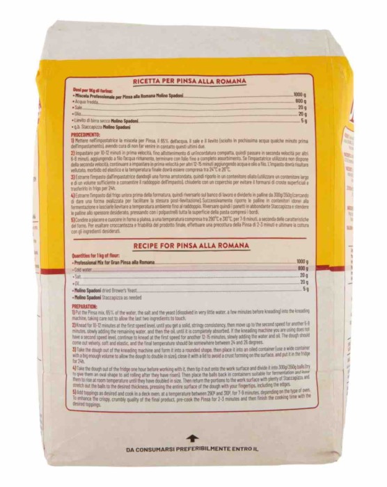 Farine de Blé Tendtre Péparation Spadoni Pour Gran Pinsa Alla Romana 5kg/Sac 