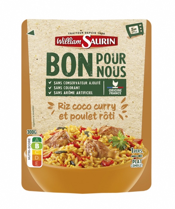 Riz et Poulet au Coco Curry William Saurin 300g/Sachet